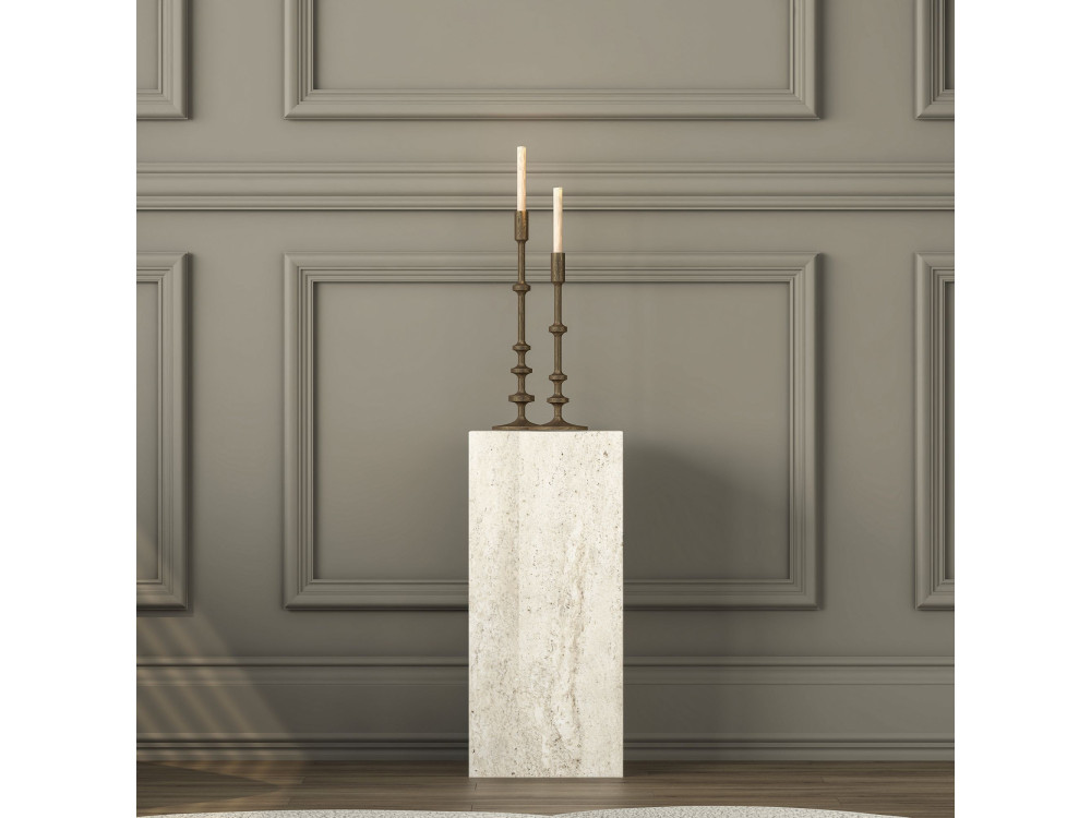 Table d'Appoint en bois " AD109 " - 20 x 18 x 45 cm - Travertin