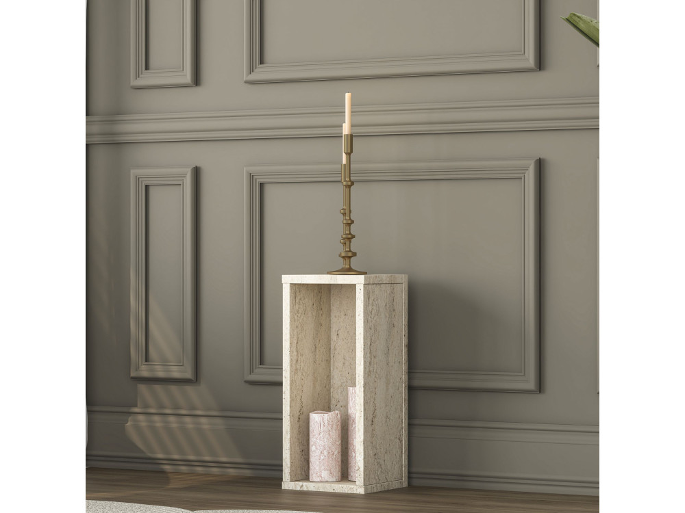 Table d'Appoint en bois " AD109 " - 20 x 18 x 45 cm - Travertin