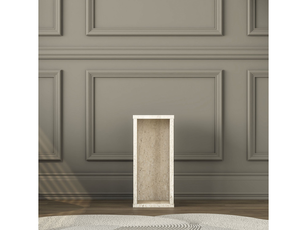 Table d'Appoint en bois " AD109 " - 20 x 18 x 45 cm - Travertin