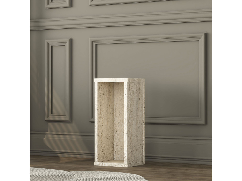 Table d'Appoint en bois " AD109 " - 20 x 18 x 45 cm - Travertin