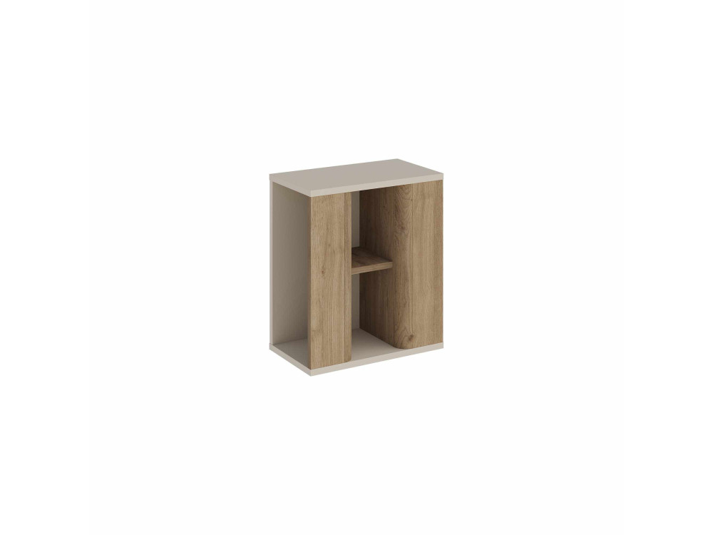 Table d'Appoint en bois " VENTRO " - 45 x 25 x 51 cm - Naturel / Grès