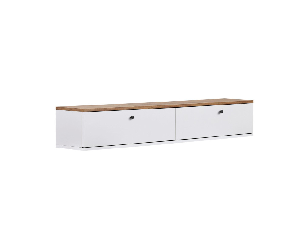 Meuble TV en bois " Ligne 160 " - 160 x 25 x 25 cm - Blanc
