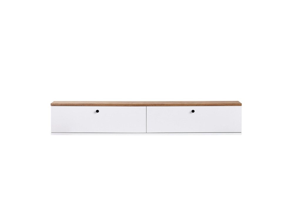 Meuble TV en bois " Ligne 160 " - 160 x 25 x 25 cm - Blanc