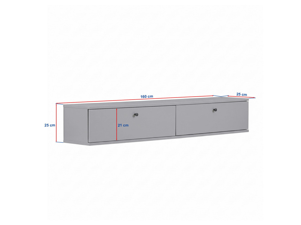 Meuble TV en bois " Ligne 160 " - 160 x 25 x 25 cm - Blanc