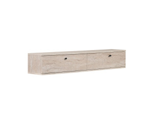 Meuble TV en bois " Ligne 160 " - 160 x 25 x 25 cm - Travertin