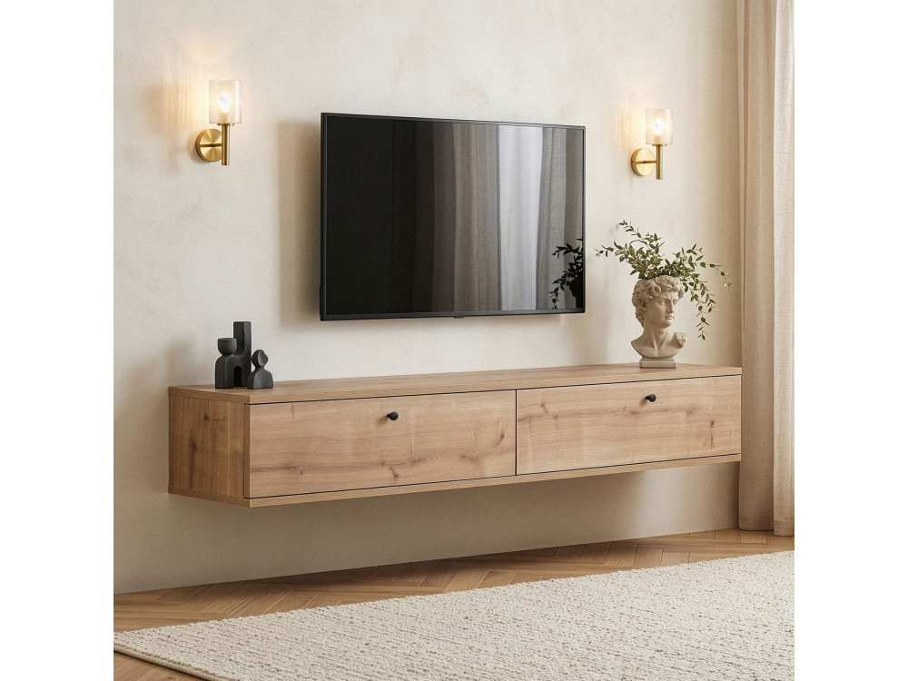 Meuble TV en bois "Ligne 160" - 160 x 25 x 25 cm - Chene