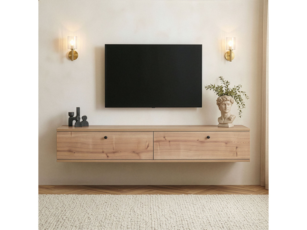 Meuble TV en bois "Ligne 160" - 160 x 25 x 25 cm - Chene
