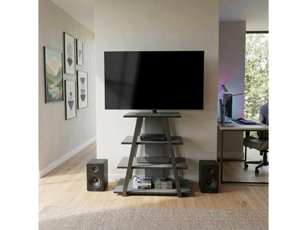 Meuble TV en bois "LYNO" - 70 x 41 x 80 cm - Gris