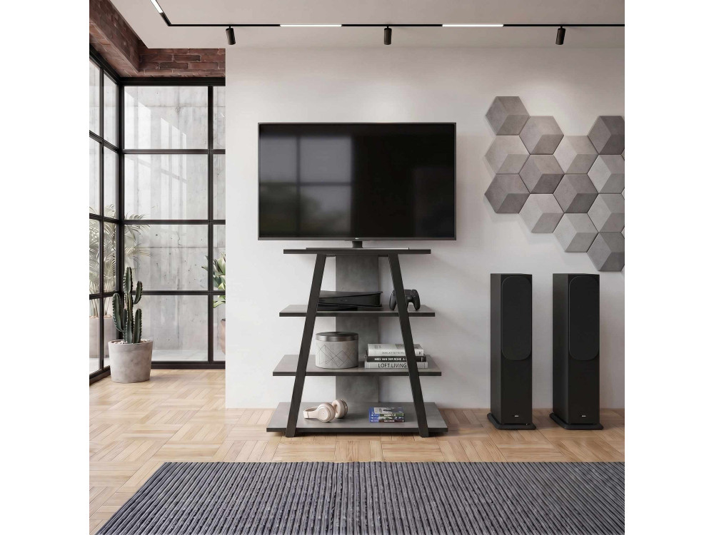 Meuble TV en bois "LYNO" - 70 x 41 x 80 cm - Gris