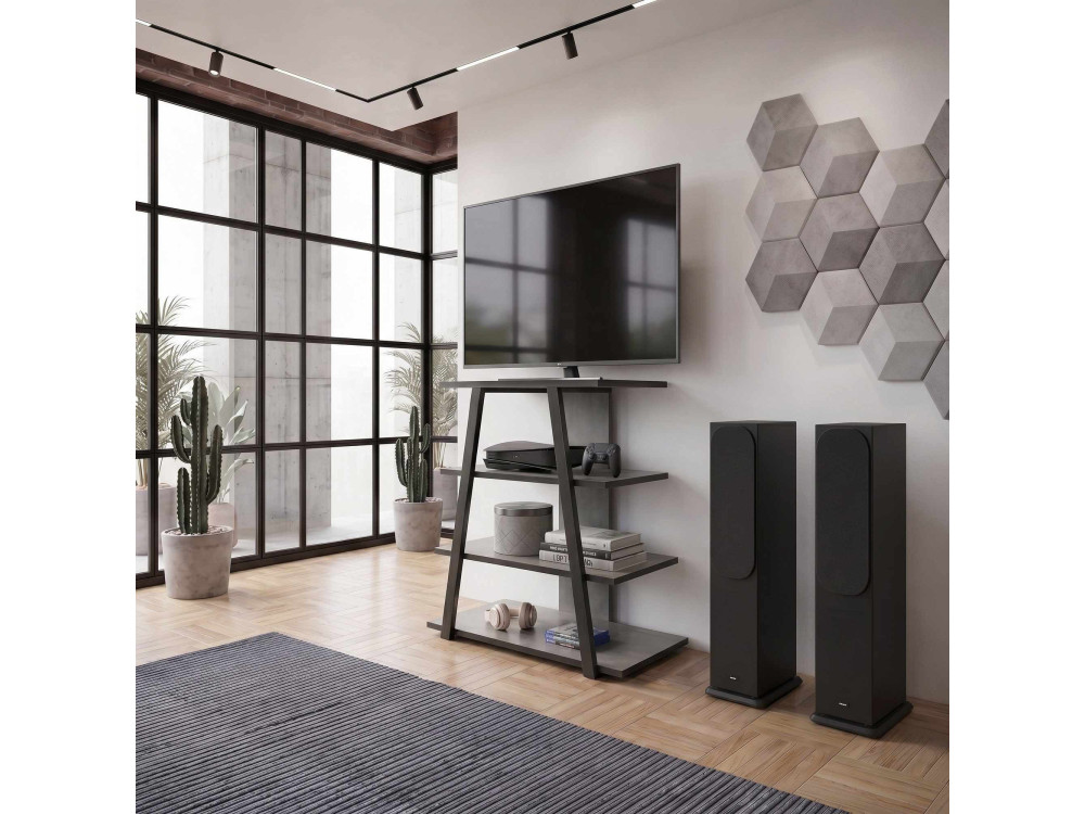 Meuble TV en bois "LYNO" - 70 x 41 x 80 cm - Gris