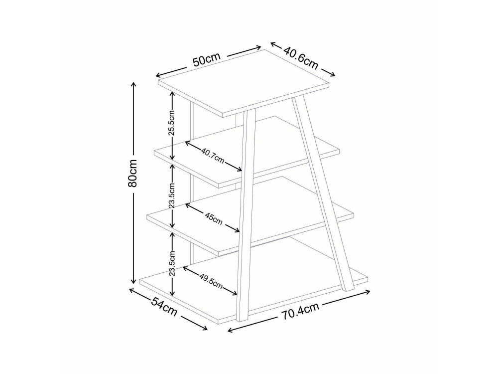 Meuble TV en bois "LYNO" - 70 x 41 x 80 cm - Gris