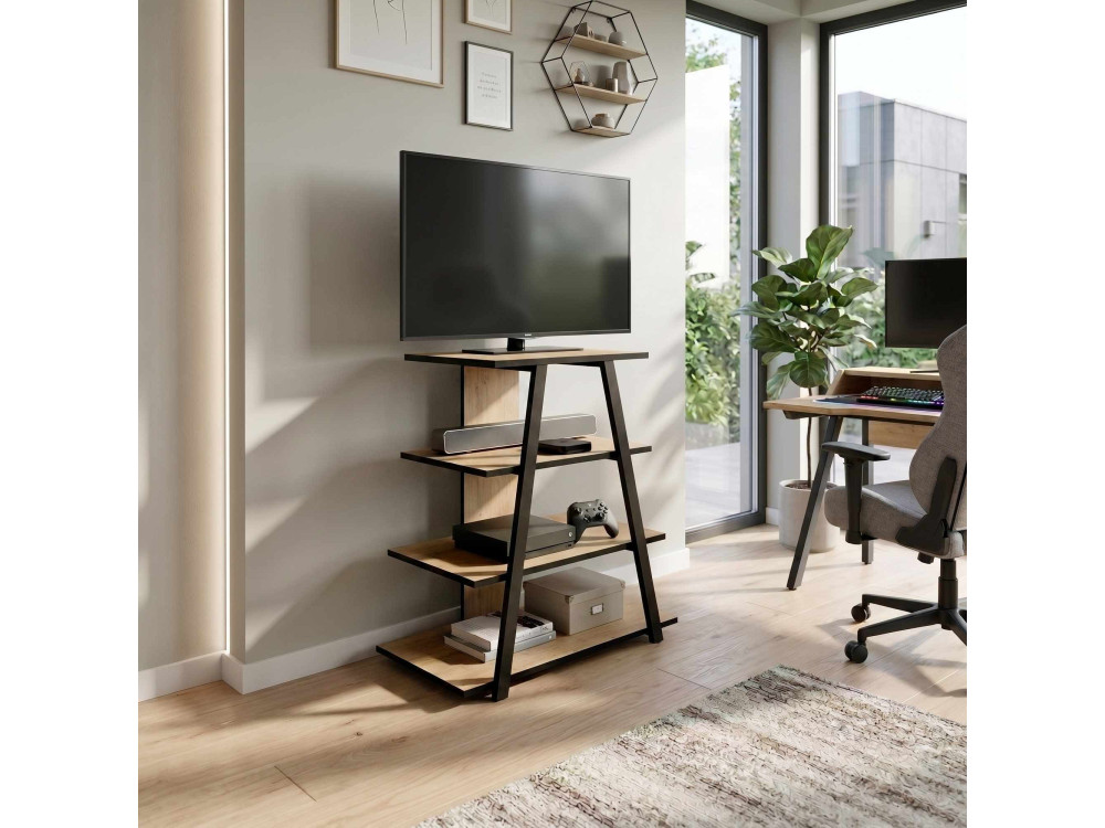 Meuble TV en bois "LYNO" - 70 x 41 x 80 cm - Beige