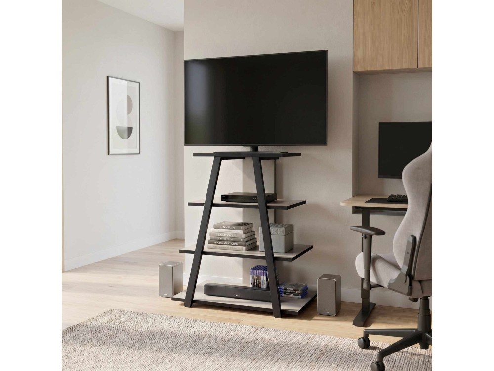 Meuble TV en bois "LYNO" -70 x 41 x 80  cm - Gris