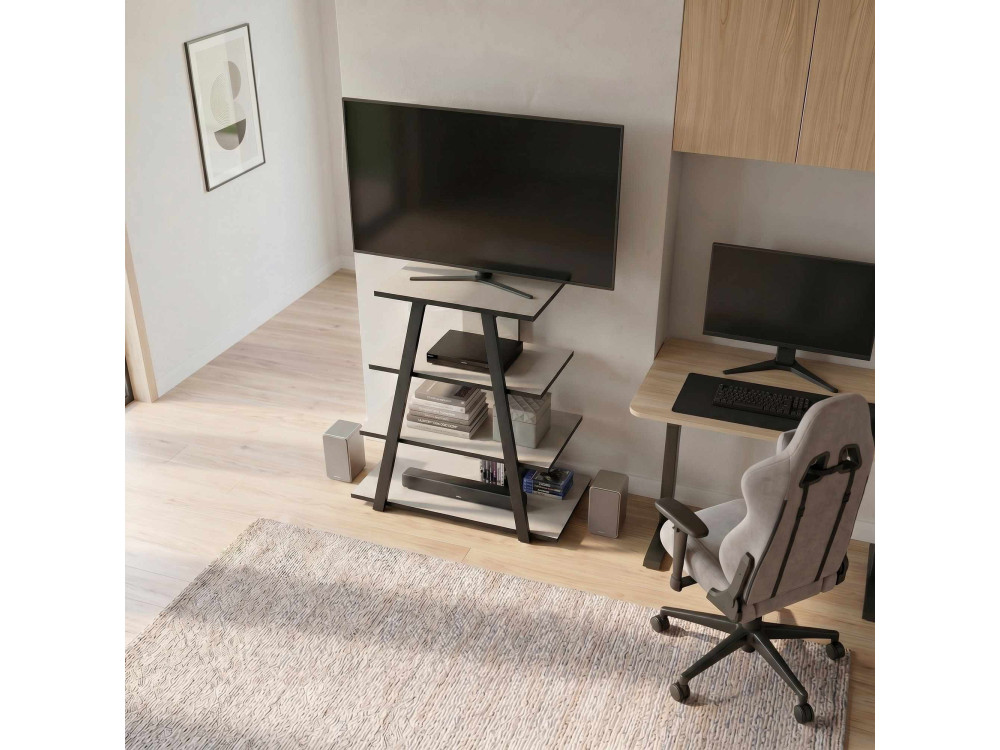 Meuble TV en bois "LYNO" -70 x 41 x 80  cm - Gris