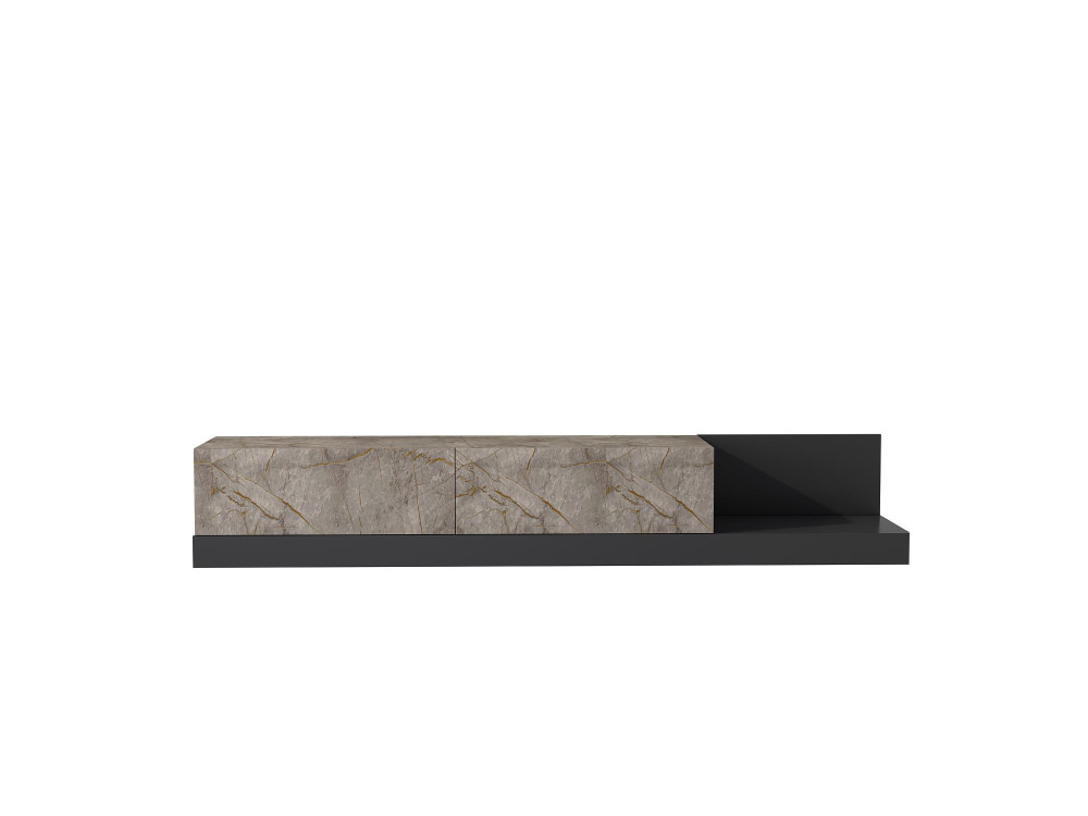 Meuble TV en bois "Major" - 180 x 37 x 30 cm -  Anthracite