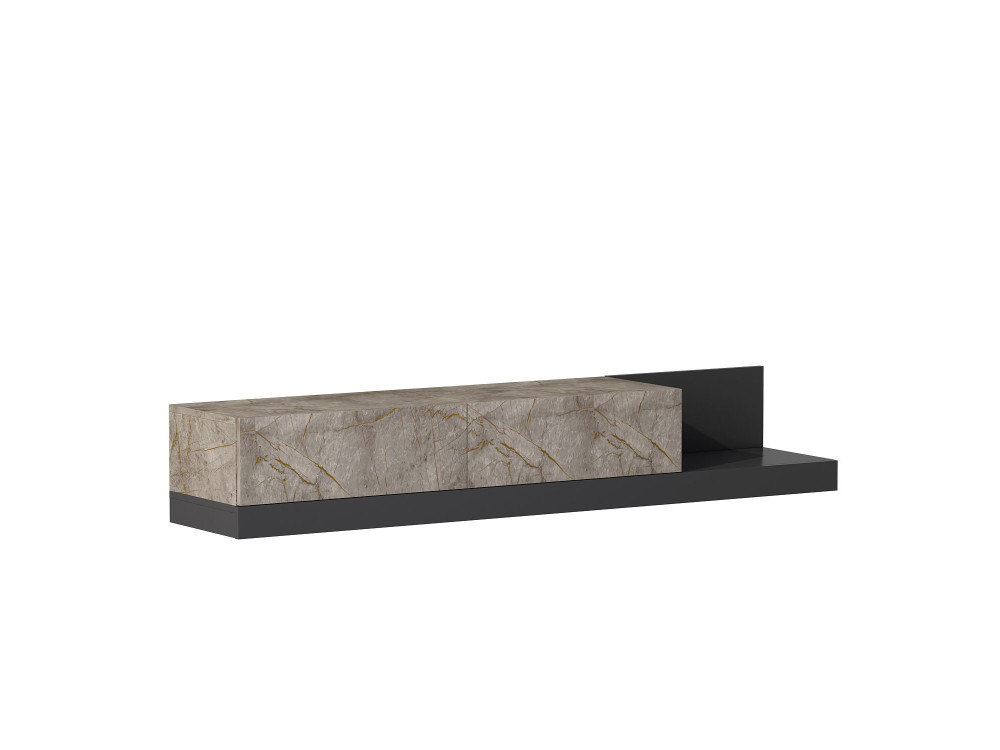 Meuble TV en bois "Major" - 180 x 37 x 30 cm -  Anthracite