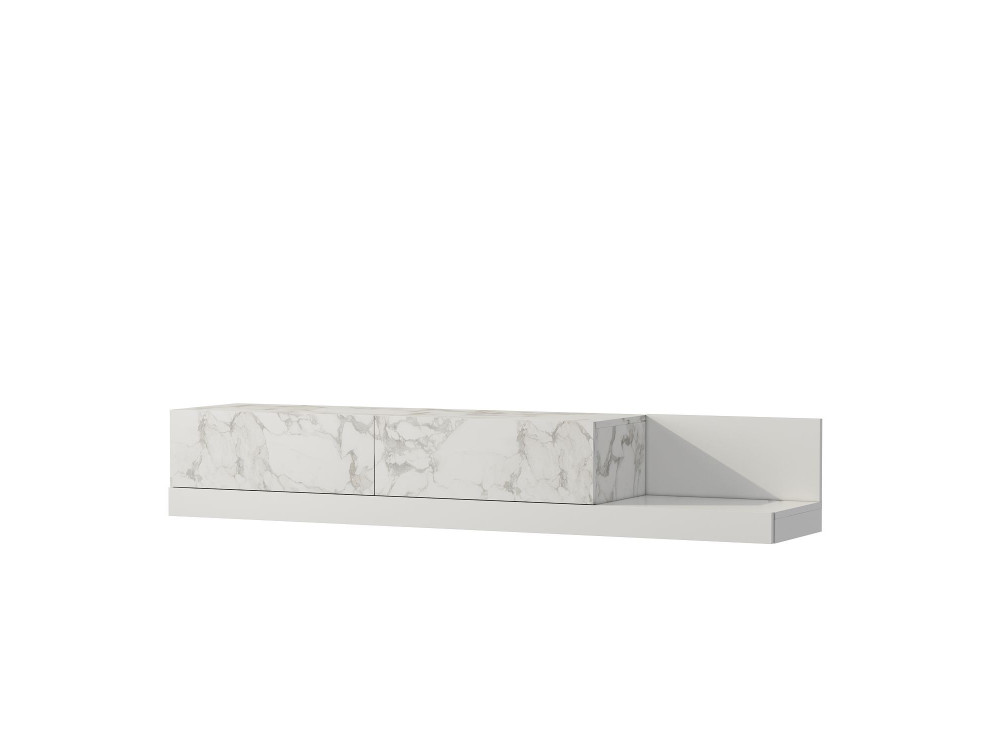 Meuble TV en bois "Major" - 180 x 37 x 30 cm - Blanc