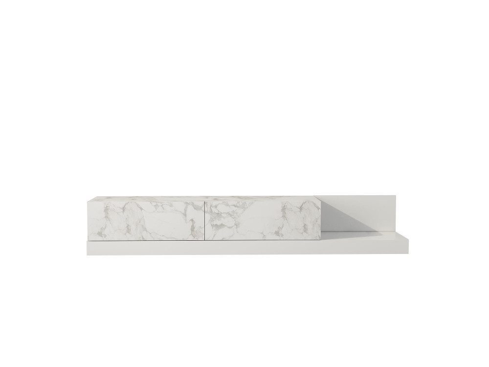Meuble TV en bois "Major" - 180 x 37 x 30 cm - Blanc
