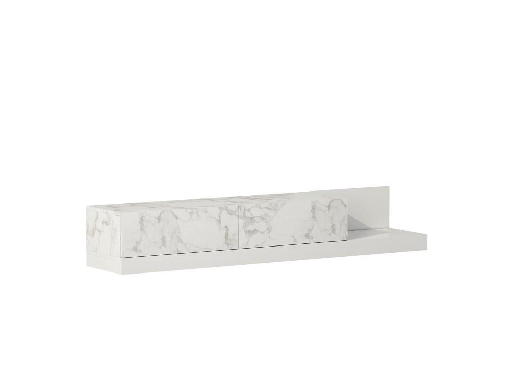 Meuble TV en bois "Major" - 180 x 37 x 30 cm - Blanc