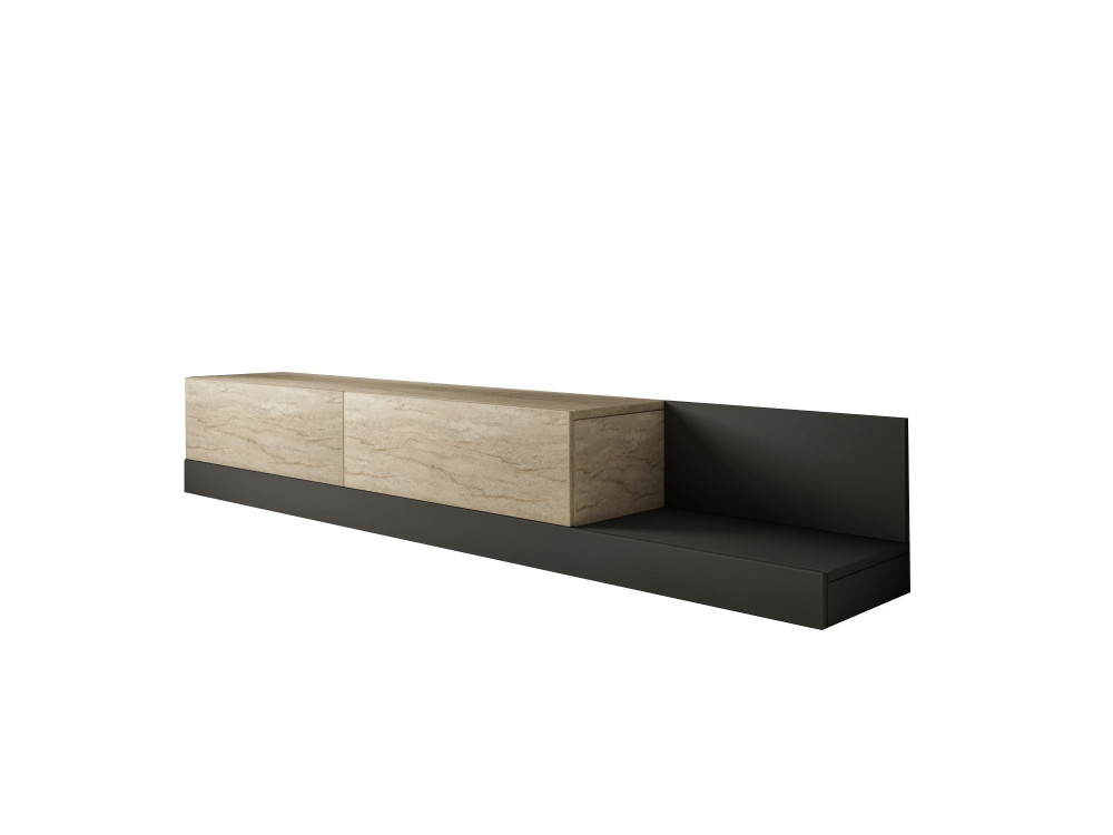 Meuble TV en bois " Major " -180 x 37 x 30 cm - Beige