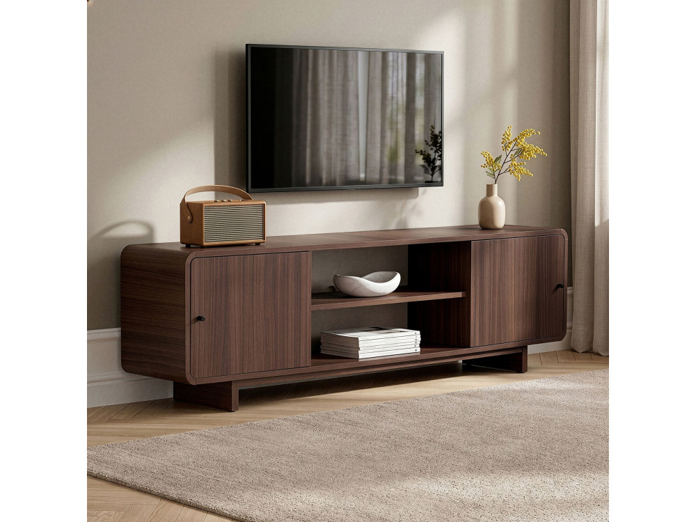 Meuble TV en bois "Mirel" - 180 x 34 x 52  cm - Marron
