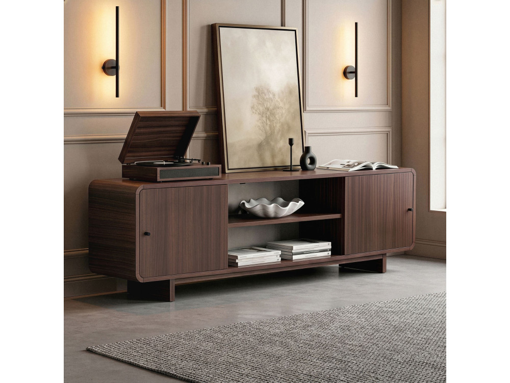 Meuble TV en bois "Mirel" - 180 x 34 x 52  cm - Marron