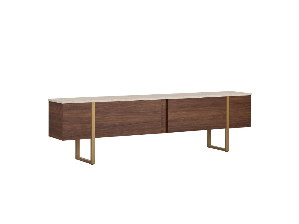 Meuble TV en bois "Onera" -180 x 30 x 50  cm - Travertin