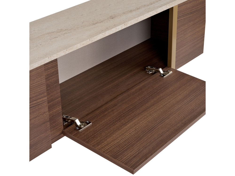 Meuble TV en bois "Onera" -180 x 30 x 50  cm - Travertin