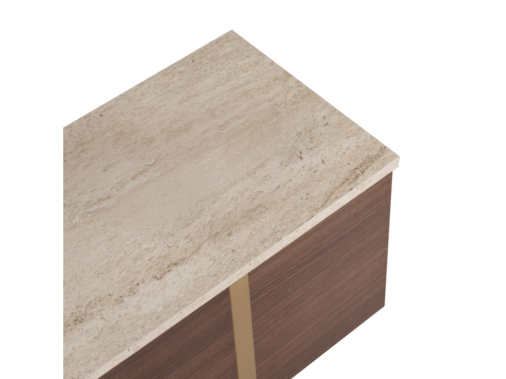Meuble TV en bois "Onera" -180 x 30 x 50  cm - Travertin
