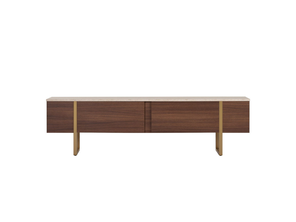 Meuble TV en bois "Onera" -180 x 30 x 50  cm - Travertin
