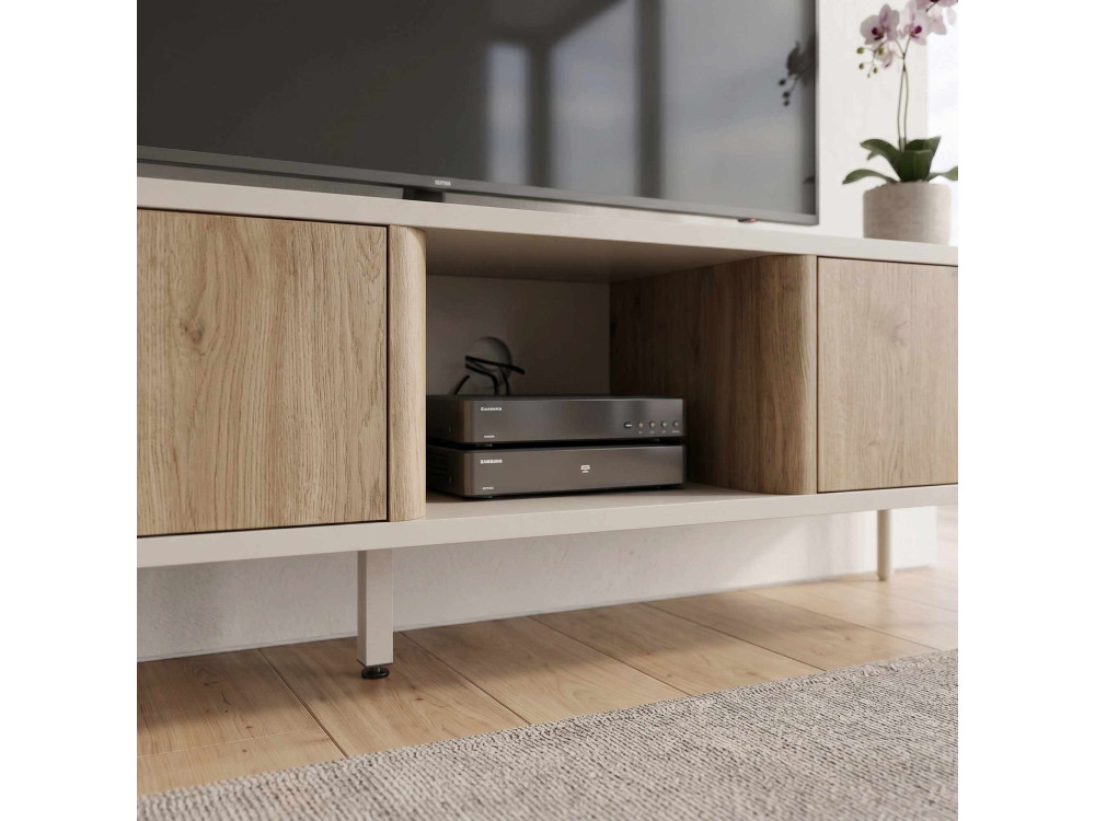Meuble TV en bois "VENTRO" - 150 x 36 x 40 cm - Beige