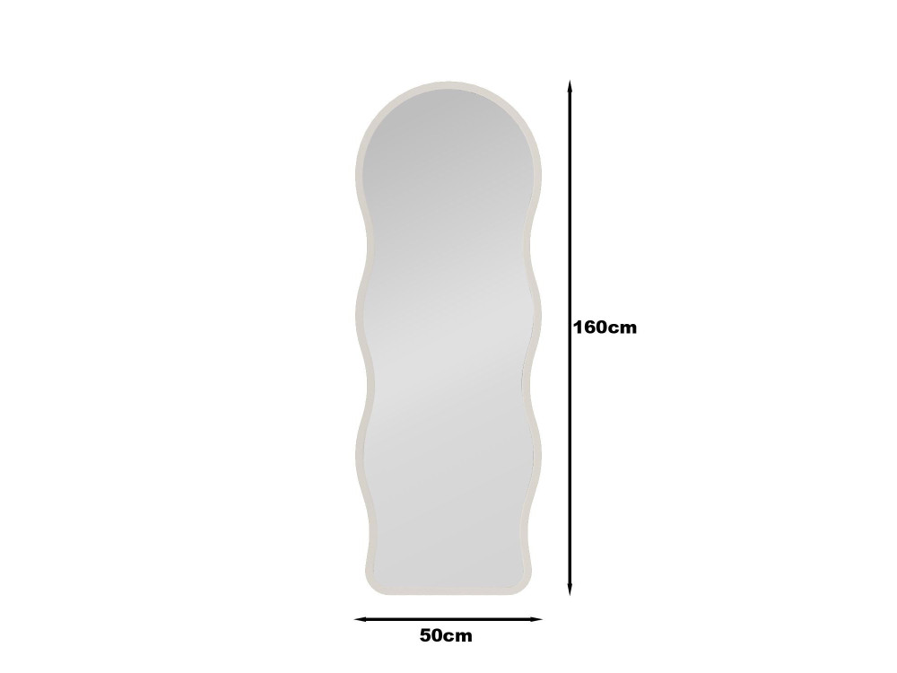 Miroir sur pied en bois "Asial" - 50 x 2 x 160 cm - Blanc