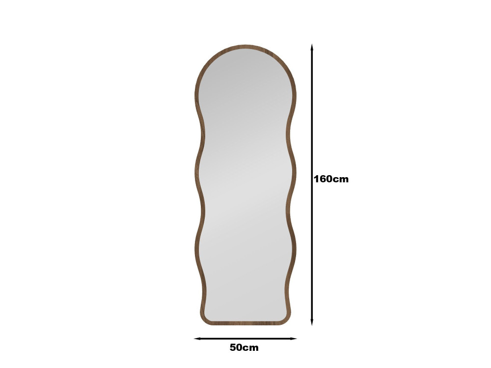 Miroir sur pied en bois "Asial" - 50 x 2 x 160 cm - Noyer