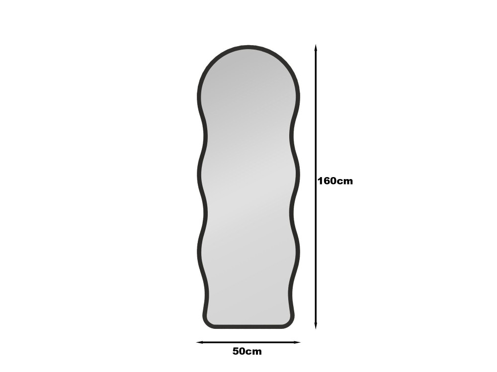 Miroir sur pied en bois "Asial" - 50 x 2 x 160 cm - Noir