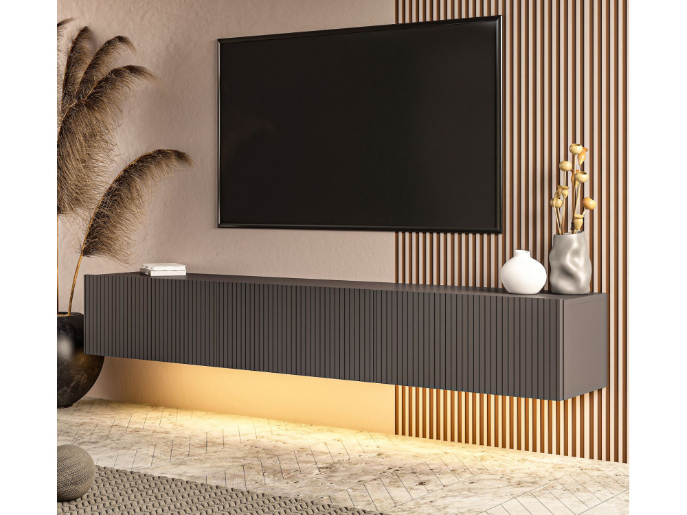 Meuble TV en bois "Ada" - 180 x 31 x 29 cm - Anthracite