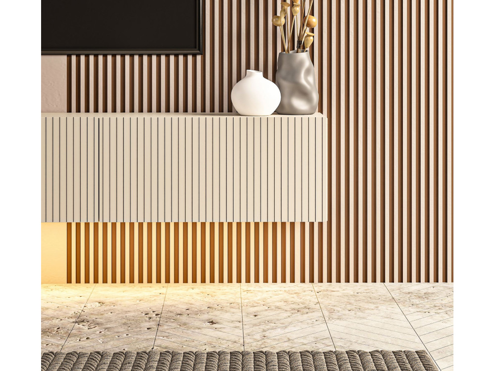 Meuble TV en bois "Ada" - 180 x 31 x 29  cm - Gris