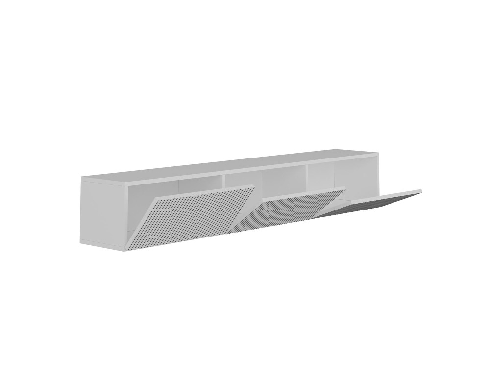 Meuble TV en bois "Ada" - 180 x 31 x 29 cm - Blanc
