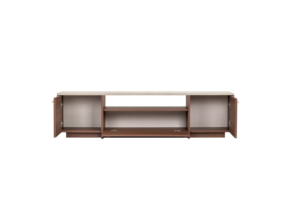 Meuble TV en bois "Alvar" - 180 x 35 x 46 cm - Travertin