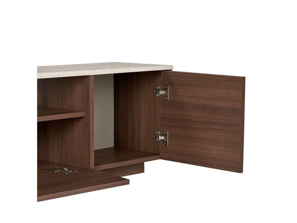 Meuble TV en bois "Alvar" - 180 x 35 x 46 cm - Travertin