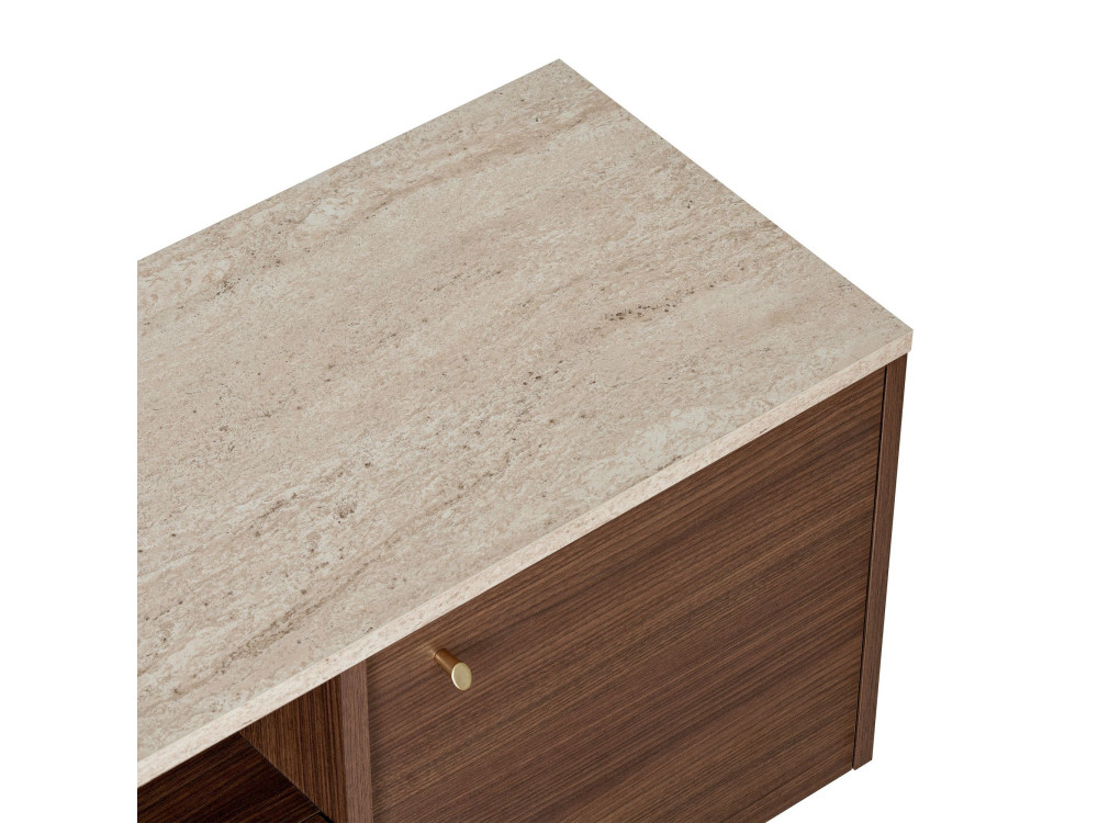 Meuble TV en bois "Alvar" - 180 x 35 x 46 cm - Travertin