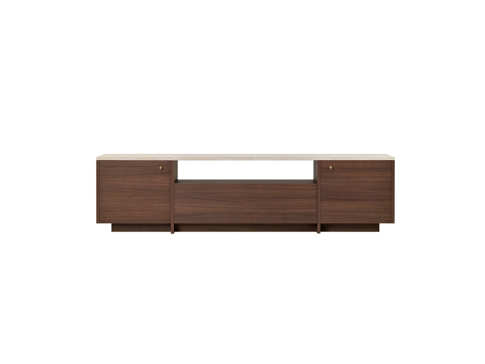 Meuble TV en bois "Alvar" - 180 x 35 x 46 cm - Travertin