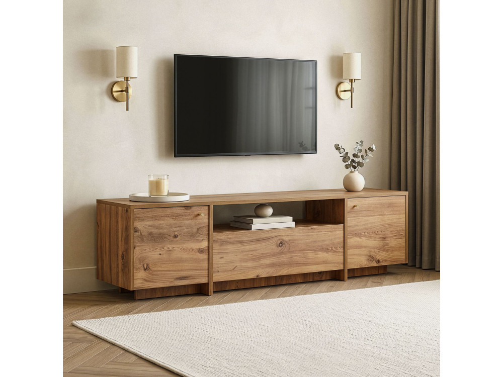 Meuble TV en bois "Alvar" - 180 x 35 x 46 cm - Pin Atlantique