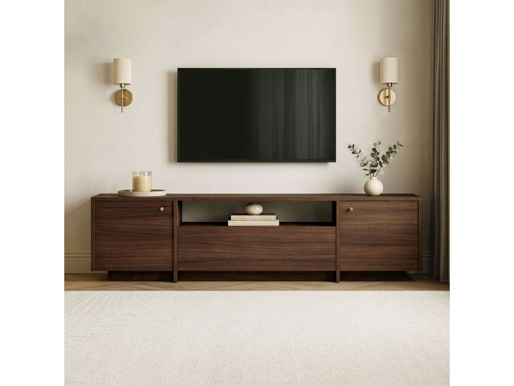 Meuble TV en bois "Alvar" - 180 x 35 x 46 cm - Marron