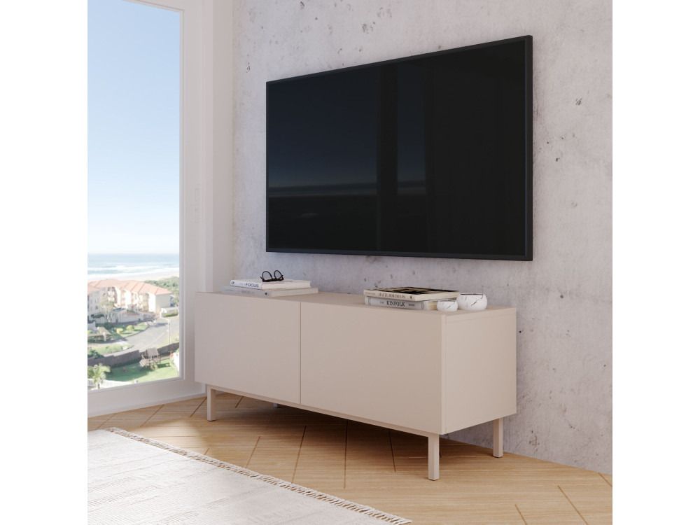 Meuble TV en bois " Coast " - 120 x 47,3 x 36,8 cm - Sable
