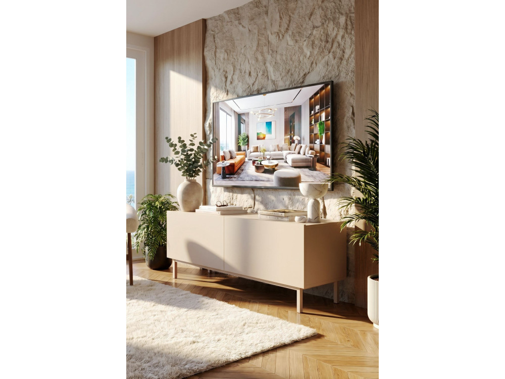 Meuble TV en bois " Coast " - 120 x 47,3 x 36,8 cm - Sable