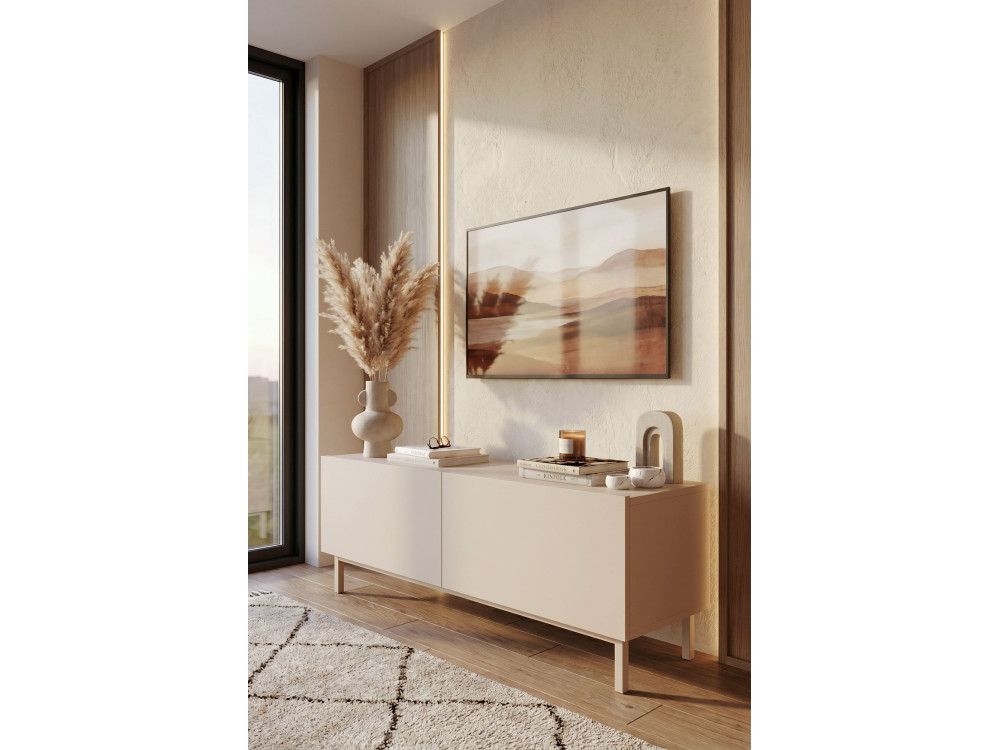Meuble TV en bois " Coast " - 120 x 47,3 x 36,8 cm - Sable