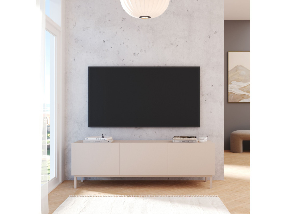 Meuble TV en bois "Coast" - 150 x 37 x 48 cm - Beige