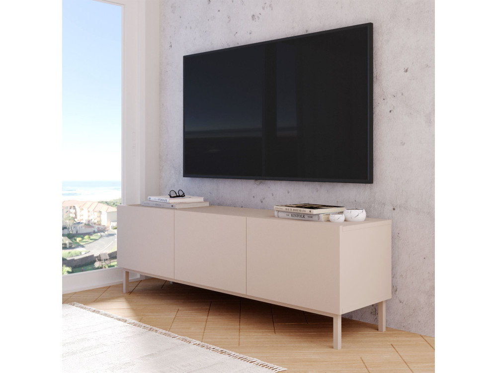 Meuble TV en bois "Coast" - 150 x 37 x 48 cm - Beige
