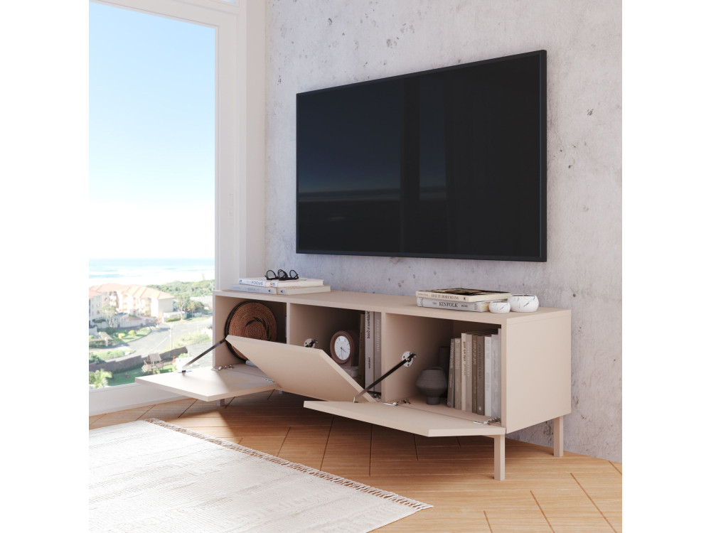 Meuble TV en bois "Coast" - 150 x 37 x 48 cm - Beige