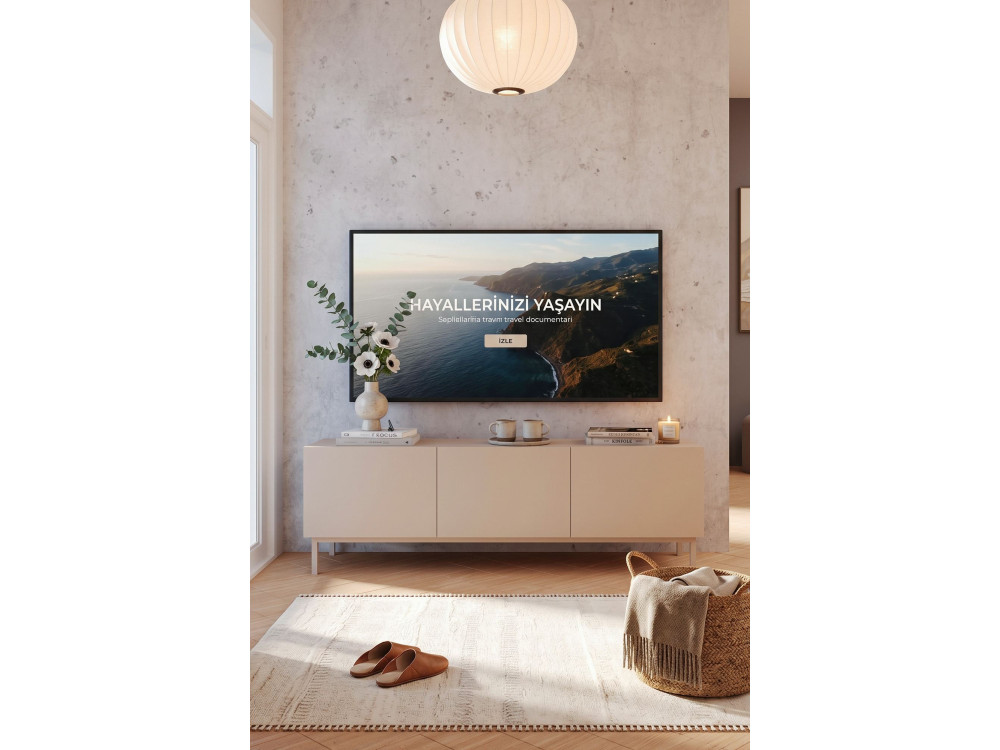 Meuble TV en bois "Coast" - 150 x 37 x 48 cm - Beige